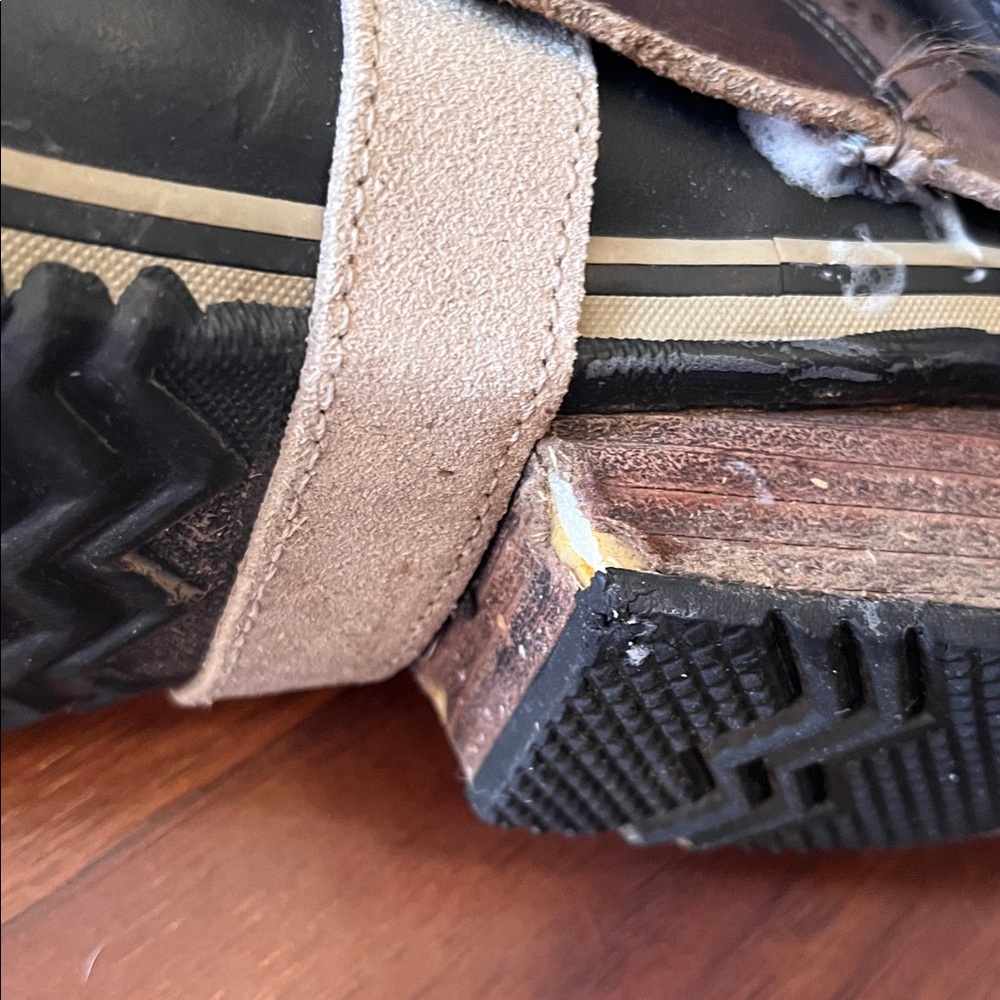 Sorel Dark Brown with Gray Leather Slimpack Tall Boots - Picture 9 of 13
